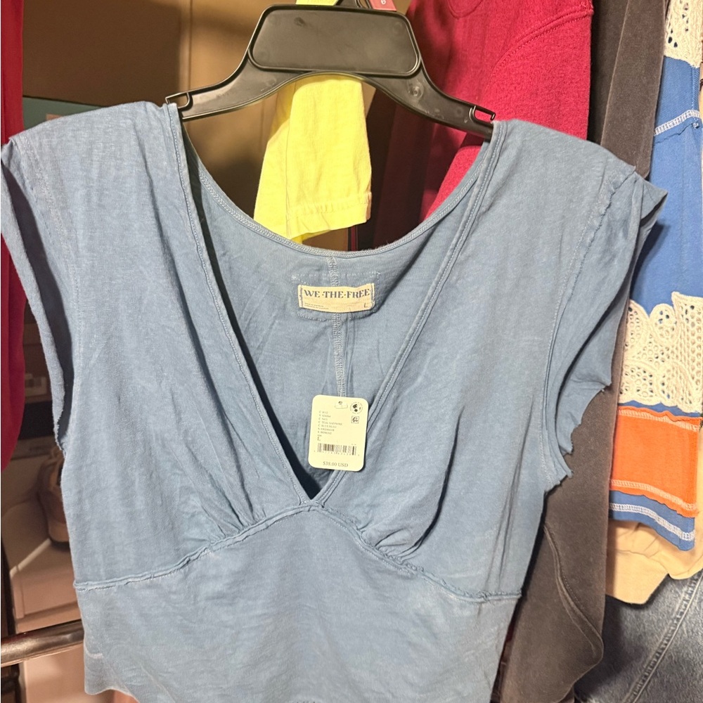 FP Movement by Free People Blue Crop Top